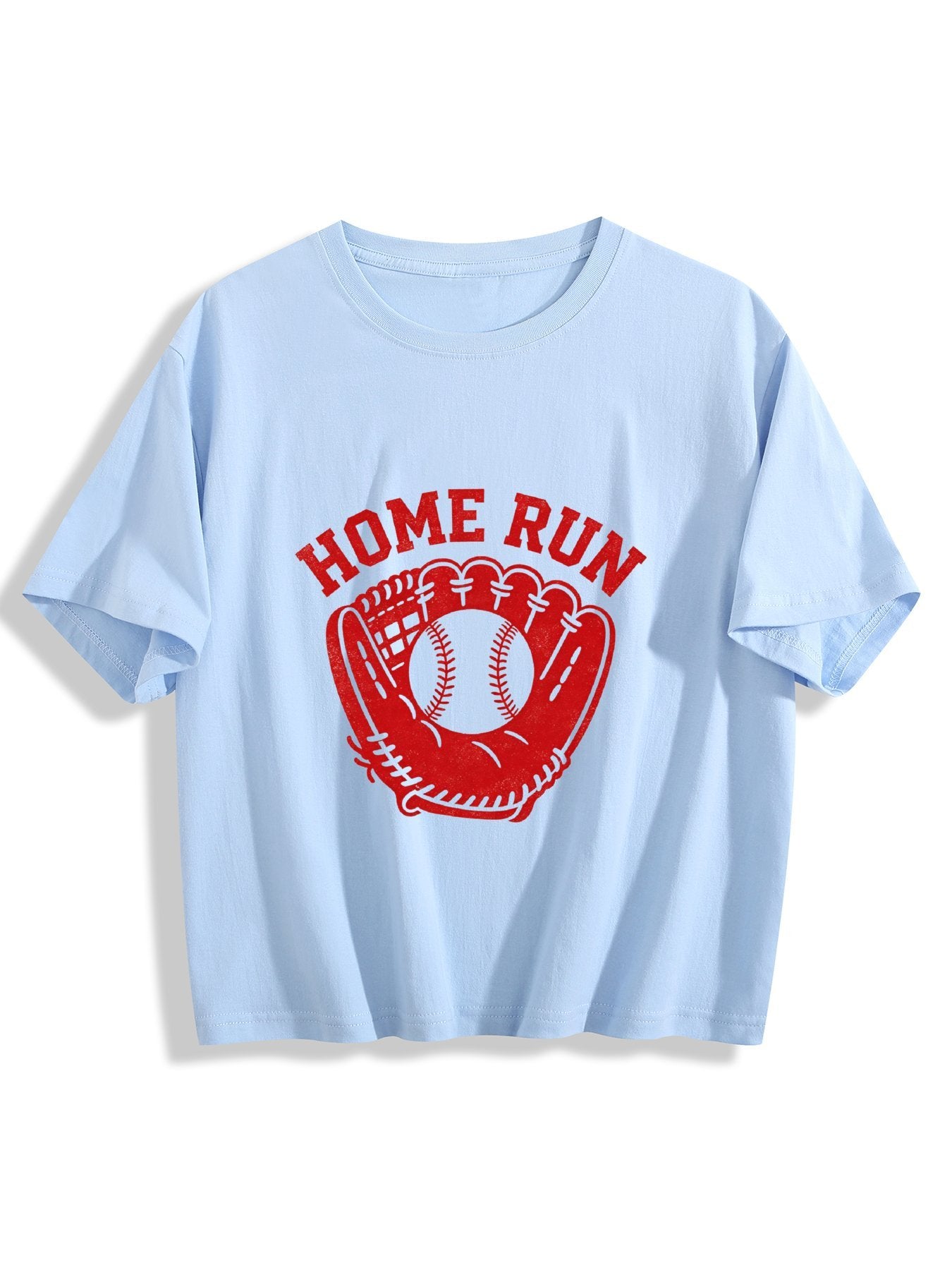 180g Pure Cotton Women's "Home Run" T-Shirt, Casual Cotton Tee for Daily Wear