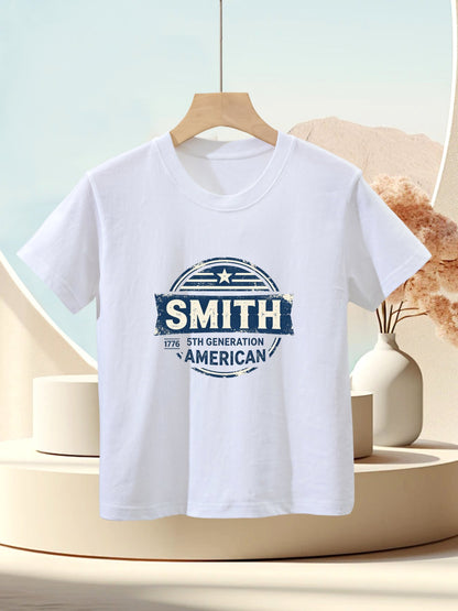Kids Cute Graphic Cotton T-Shirt, Boys Girls Casual Short Sleeve Tee