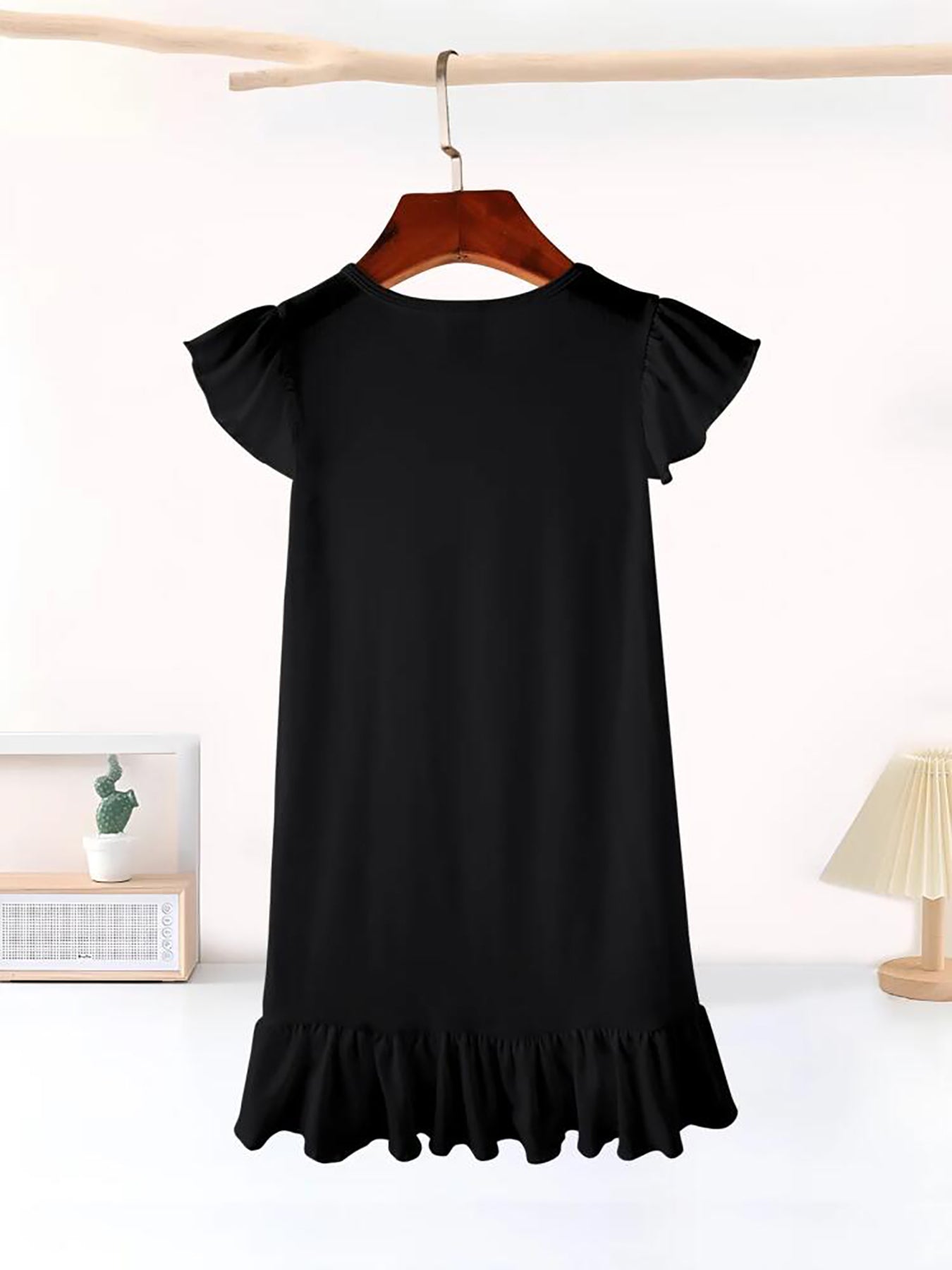 USA 250th. State Pride Graphic Flutter Sleeve Dress, Soft Cotton Outfit for Girls Daily & Party