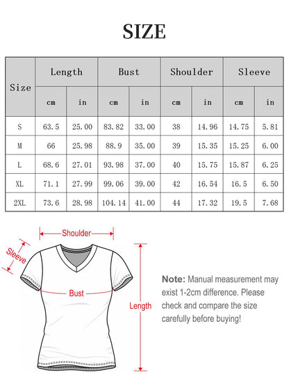 120g Pure Cotton V-neck Women's World Cup USA Soccer Graphic T-Shirt,  Casual Cotton Tee for Daily Wear