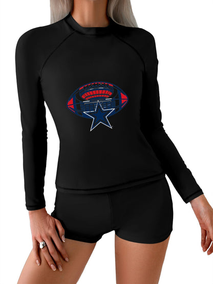 Printed Surf Wear Set, USA 250th. Family Legacy Graphic Customize Comfort Stretchy Bathing Suit for Ladies Outdoor Water Sports