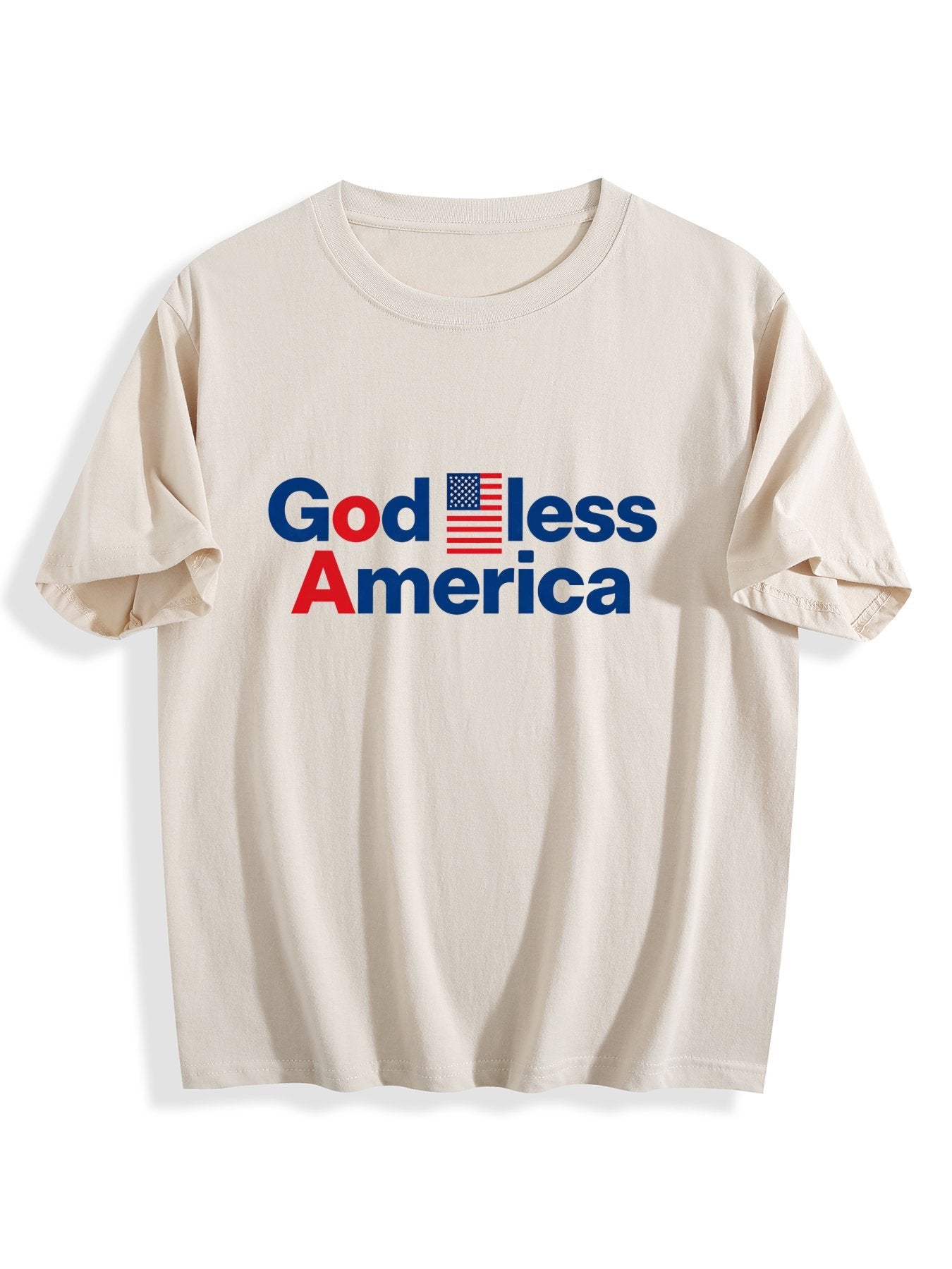 180g Pure Cotton Women's USA250  "God Bless America" Graphic T-Shirt, Seattle Sports Fan Casual Top